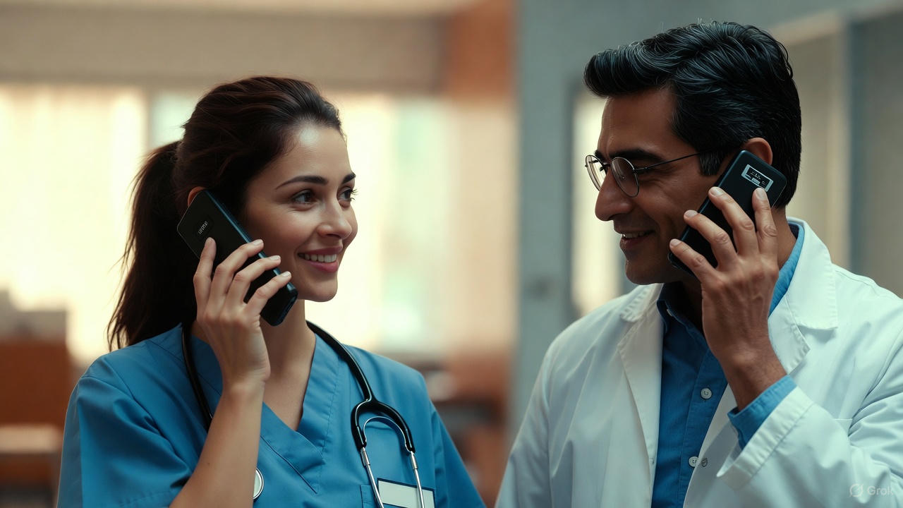 Cimtel technicians reviewing project drawings on site